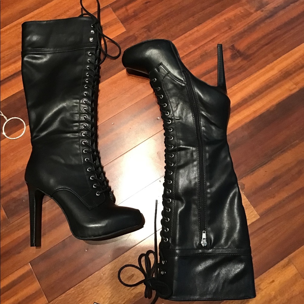 Just Fab Knee Boots Shoes Gently Used Sz 8